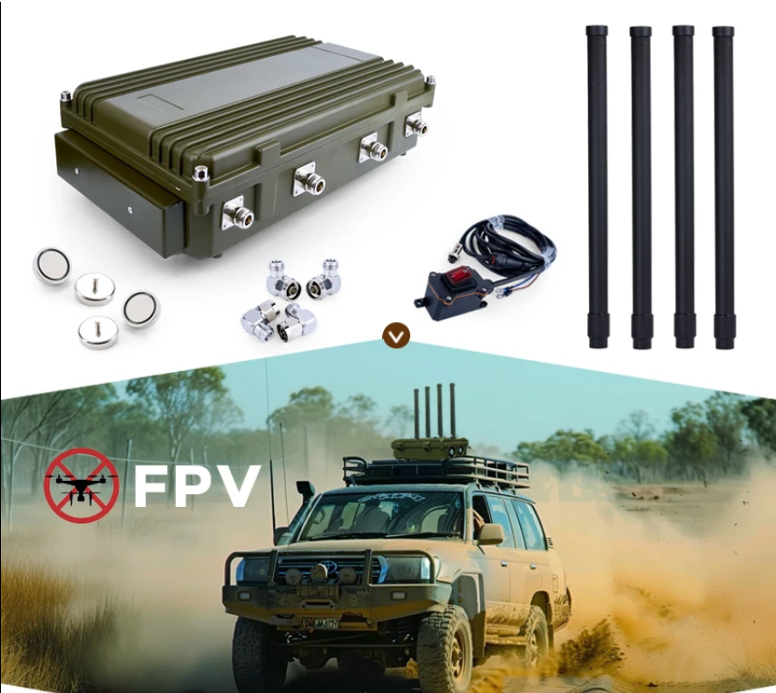 Vehicle-mounted 4 Bands Anti Drone Jammer