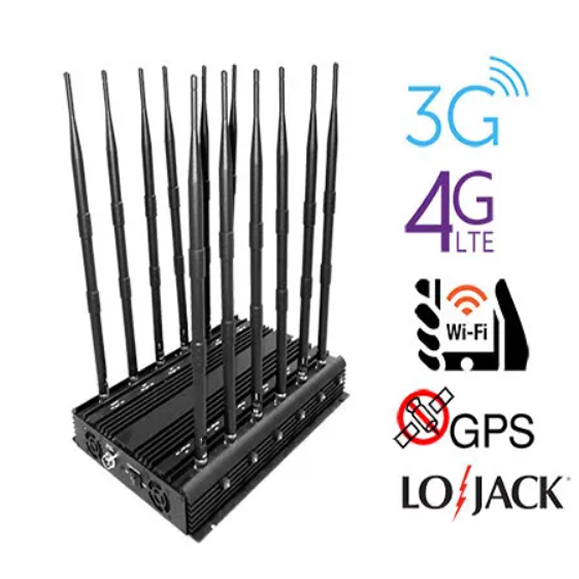 Mobile Phone Jammer with 12 Antennas Blocking All 2g, 3G, 4G 5g Cell Phone Signals