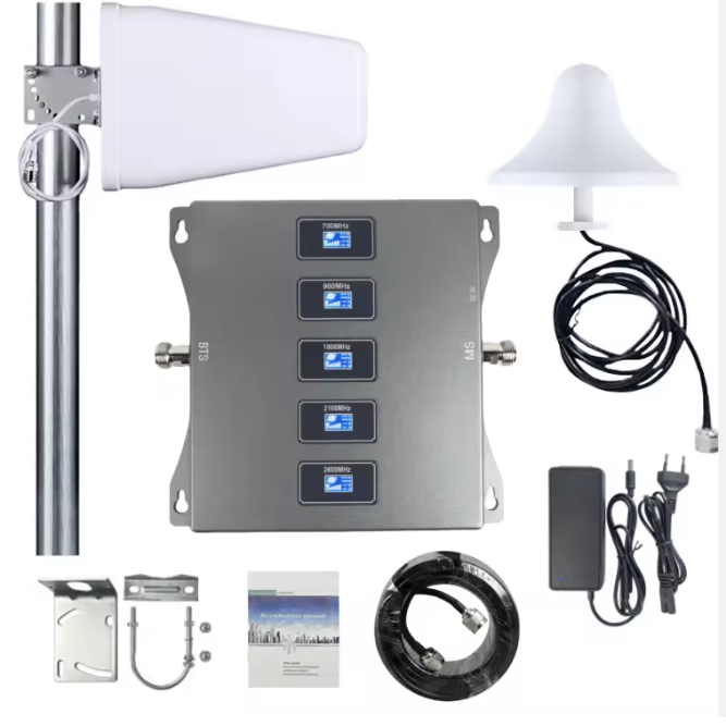 2g 3g 4g 5g Gsm Cellular signal Amplifier Booster B20 800 900 1800 2100 2600mhz Five Band Mobile Network Booster