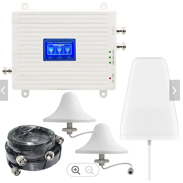 2G 3G 4G GSM Tri-Band Signal Repeater/Network Enhancer 900/1800/2100MHz Mobile Signal Booster 500-1000sqm Coverage