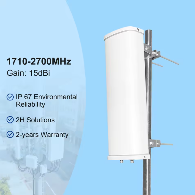 1710-2700mhz 4G LTE Base Station Antenna 15dBi High Gain Outdoor Sector for Rural Internet Solution Mobile Signal Coverage